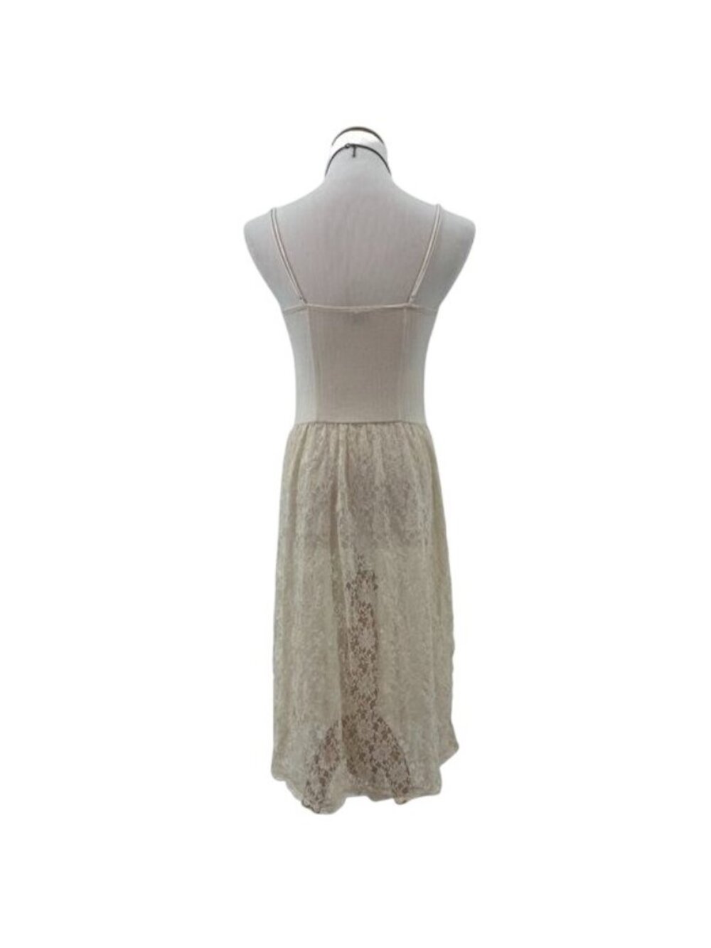 Intimately Free People Ivory Lace Ribbed Midi Dress | 2014 Boho Indie Sleaze | S - Picture 11 of 16